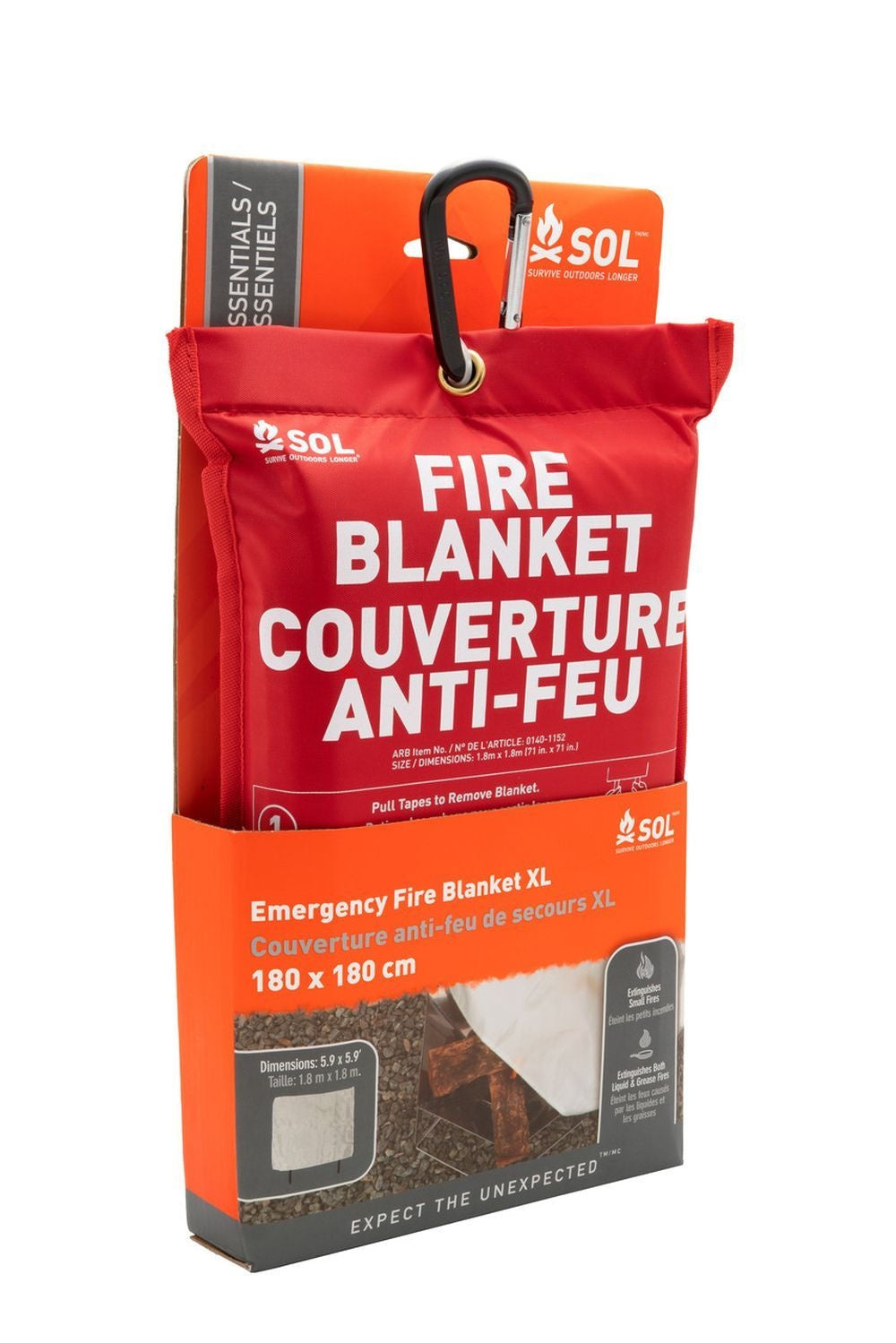 GRANDE COUVERTURE ANTI-FEU D’URGENCE - PLEIN AIR CAMPING ET SURVIE - COUVERTURES ET ABRIS