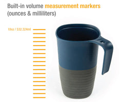 GRANDE TASSE PLIABLE GRISE RT BLEUE UCO - PLEIN AIR CAMPING ET SURVIE - USTENSILES