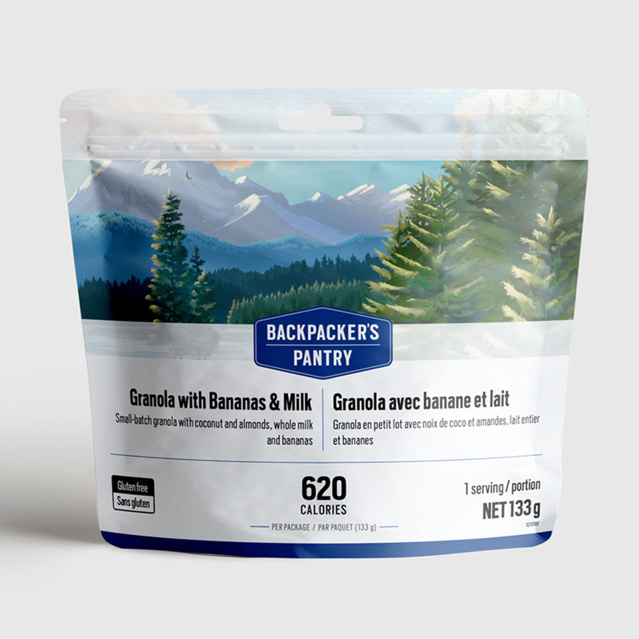 GRANOLA AVEC BANANES ET LAIT - 1 PORTION - BACKPACKERS PANTRY - PLEIN AIR CAMPING ET SURVIE - NOURRITURE