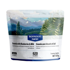 GRANOLA AVEC BLEUETS ET LAIT - 1 PORTION - BACKPACKERS PANTRY - PLEIN AIR CAMPING ET SURVIE - NOURRITURE