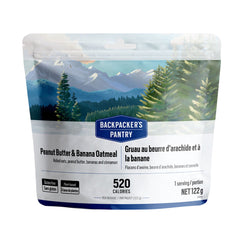 GRUAU AU BEURRE D’ARACHIDE ET À LA BANANE - 1 PORTION - BACKPACKERS PANTRY - PLEIN AIR CAMPING ET SURVIE - NOURRITURE
