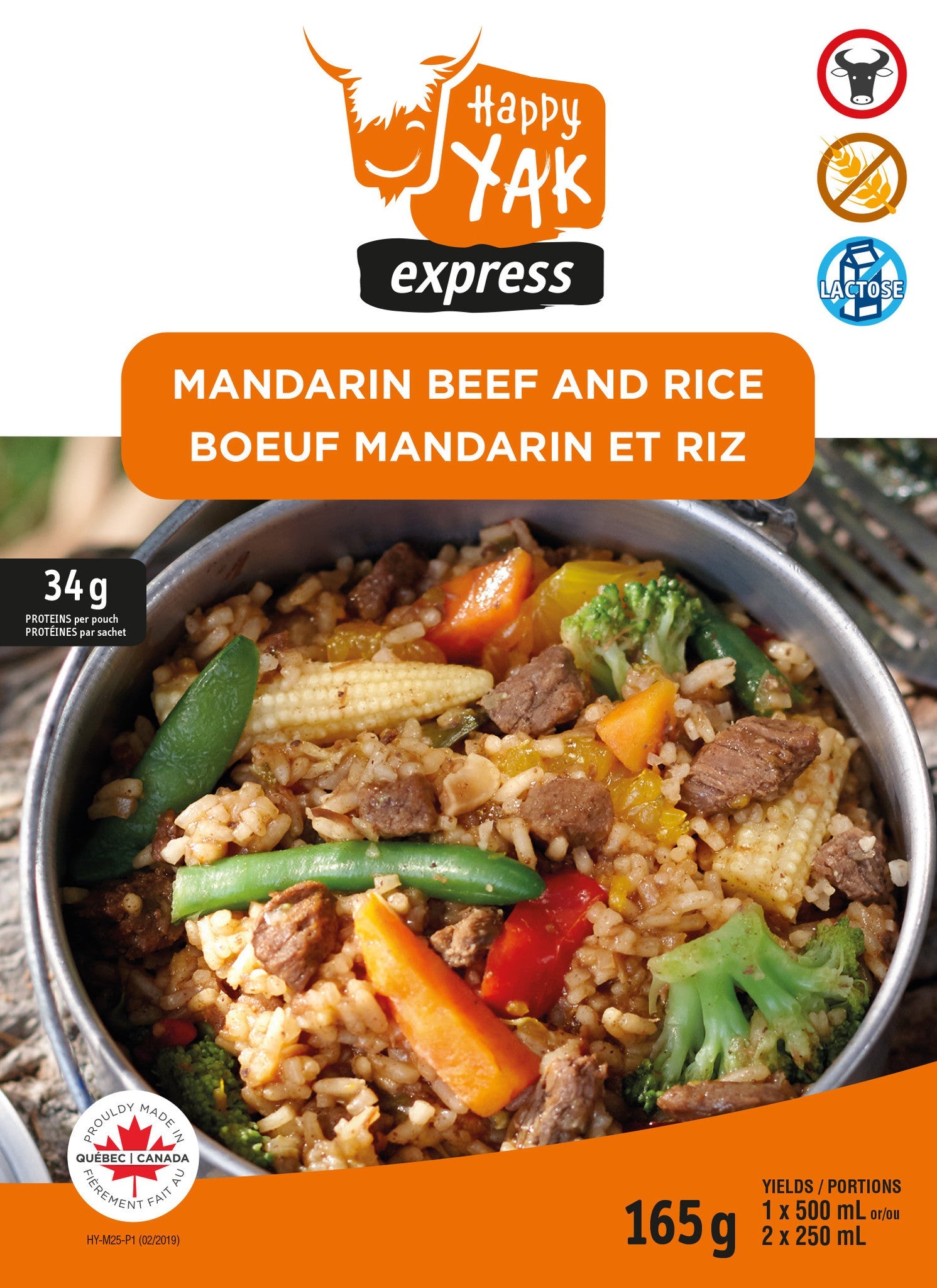 BOEUF MANDARIN ET RIZ HAPPY YAK