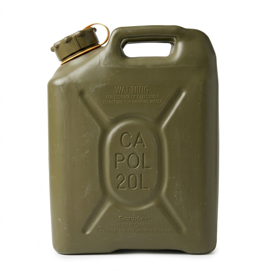 JERRYCAN MILITAIRE SCEPTER 20L USAGÉE - AUTHENTIQUE