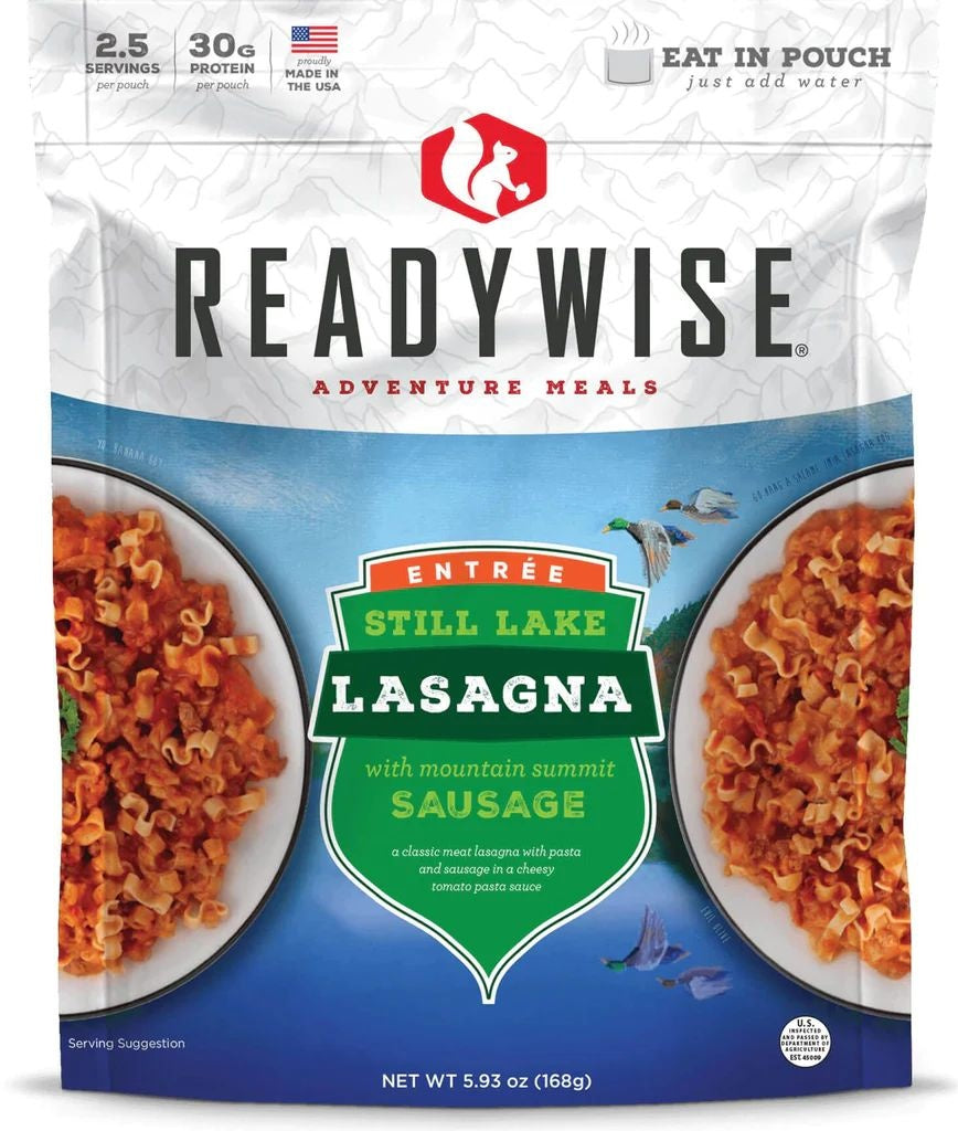 LASAGNE AVEC SAUCISSES READYWISE - PLEIN AIR CAMPING ET SURVIE - NOURRITURE