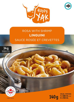 LINGUINI SAUCE ROSÉE ET CREVETTES HAPPY YAK - PLEIN AIR CAMPING ET SURVIE - NOURRITURE