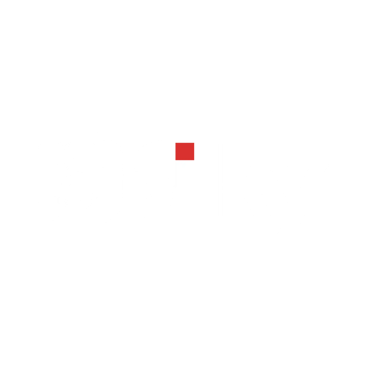 Logo pixelisé blanc avec une touche rouge sur la lettre ’o’.