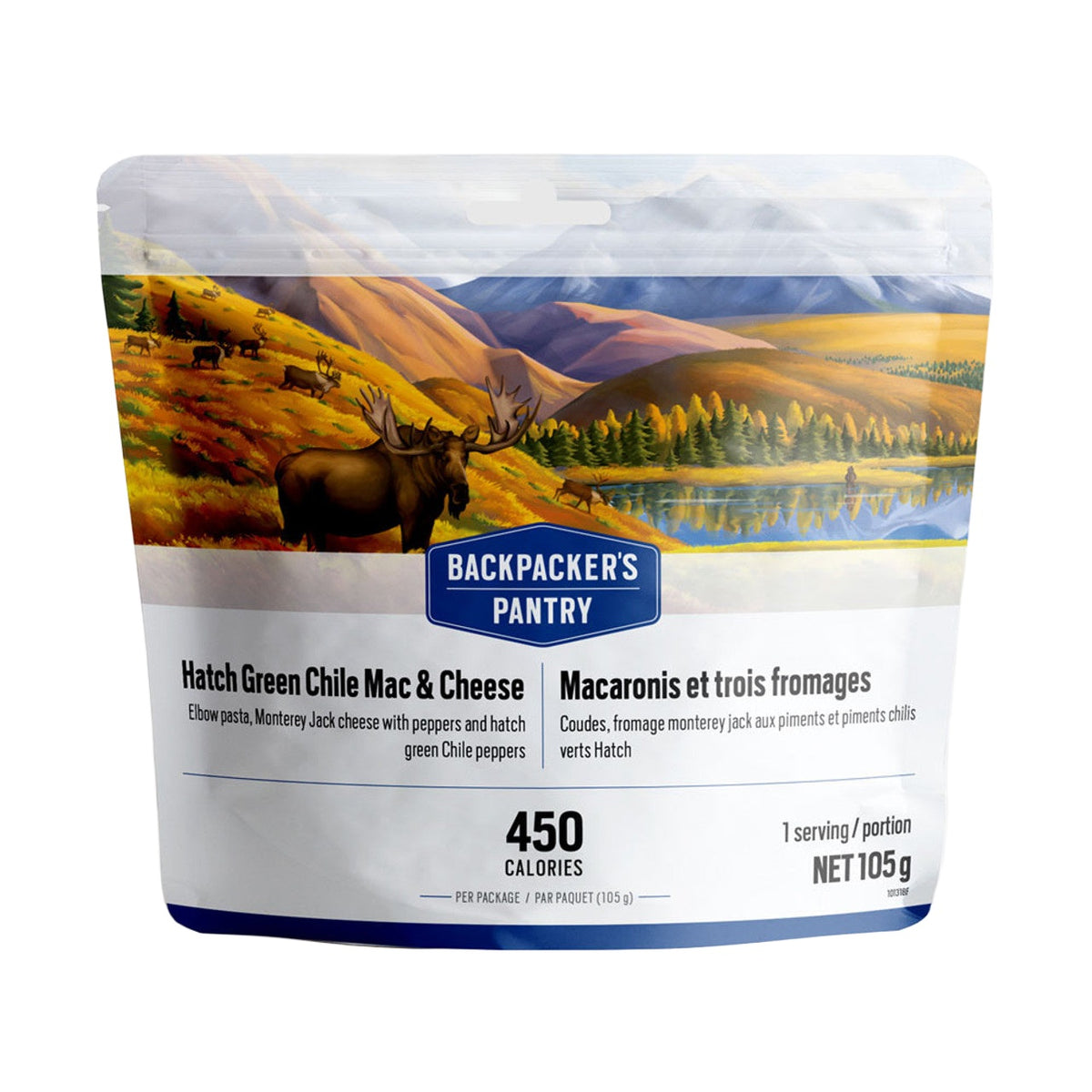 MACARONIS AU FROMAGE ET CHILI VERT HATCH - 1 PORTION - BACKPACKERS PANTRY - PLEIN AIR CAMPING ET SURVIE - NOURRITURE