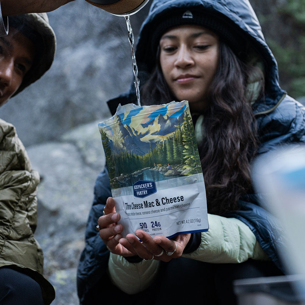 MACARONIS AUX TROIS FROMAGES - 1 PORTION - BACKPACKERS PANTRY - PLEIN AIR CAMPING ET SURVIE - NOURRITURE