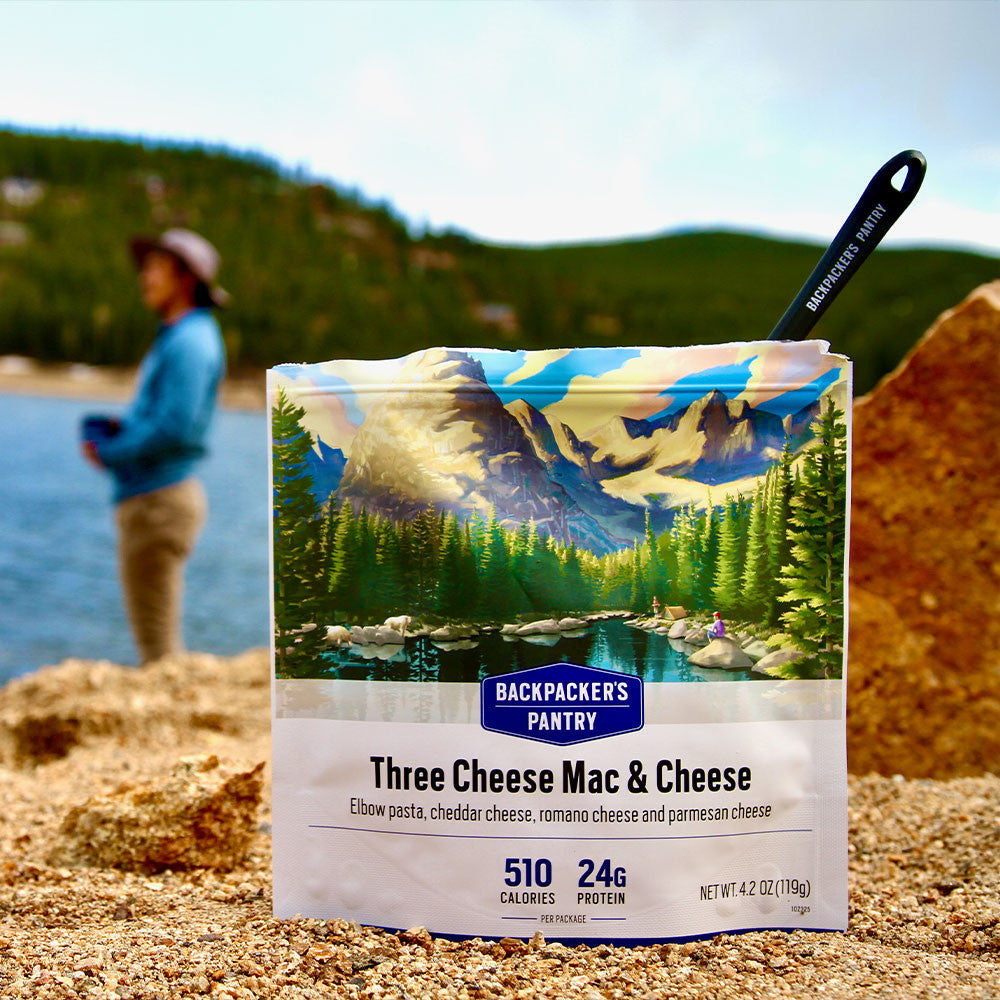 MACARONIS AUX TROIS FROMAGES - 1 PORTION - BACKPACKERS PANTRY - PLEIN AIR CAMPING ET SURVIE - NOURRITURE