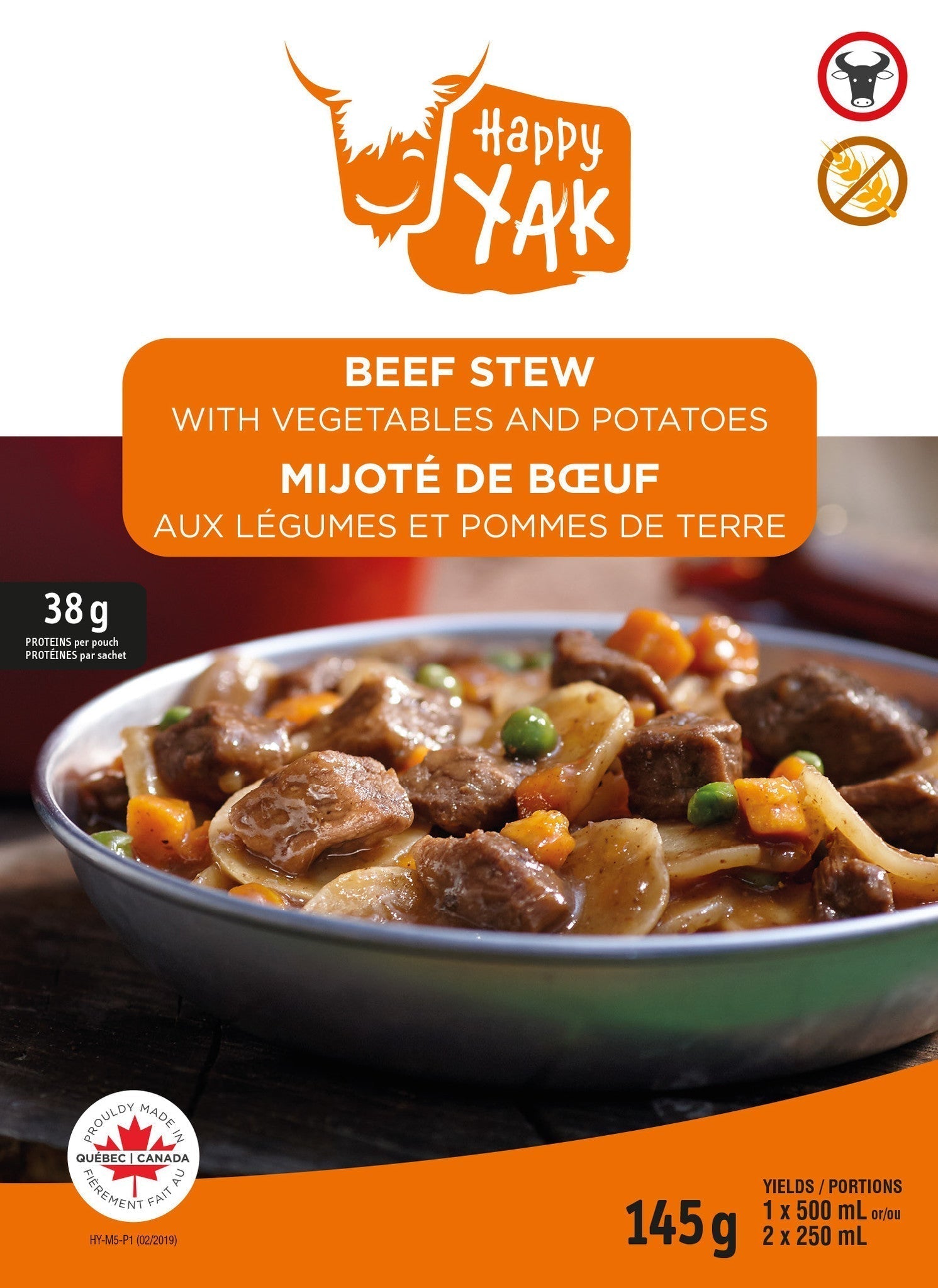 MIJOTÉ BOEUF AUX LÉGUMES ET POMMES DE TERRE HAPPY YAK - PLEIN AIR CAMPING ET SURVIE - NOURRITURE