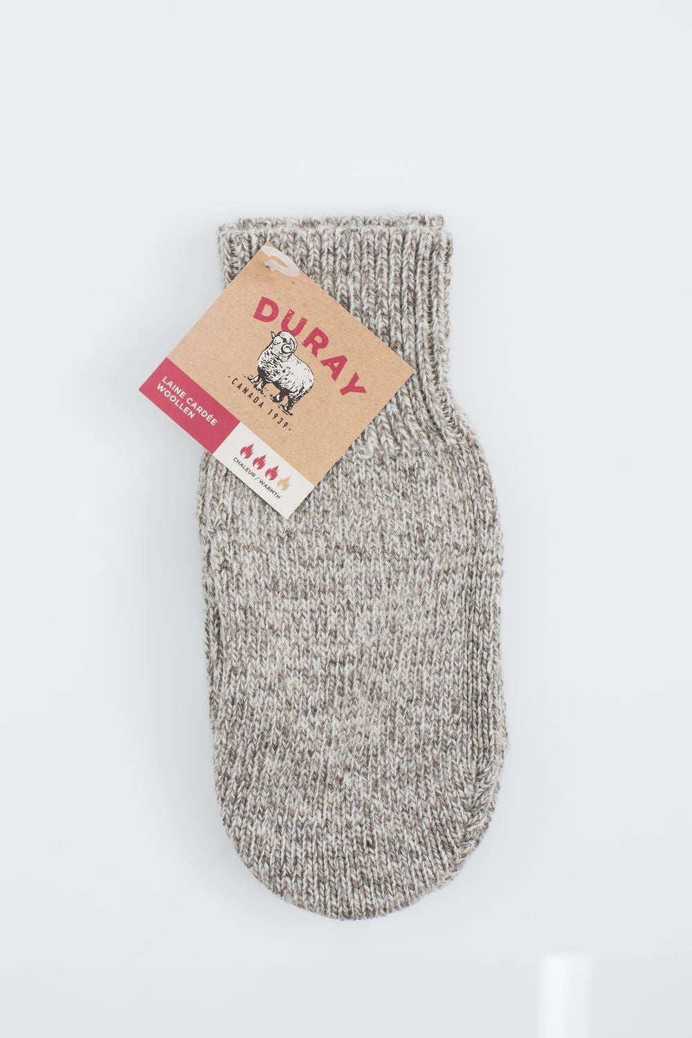 MITAINES DE LAINE GRANDE GRIS NATUREL