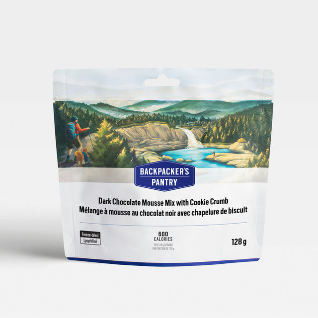 MOUSSE GÂTEAU FROMAGE CHOCOLAT NOIR - 1 PORTION - BACKPACKERS PANTRY - PLEIN AIR CAMPING ET SURVIE - NOURRITURE