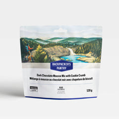 MOUSSE GÂTEAU FROMAGE CHOCOLAT NOIR - 1 PORTION - BACKPACKERS PANTRY - PLEIN AIR CAMPING ET SURVIE - NOURRITURE