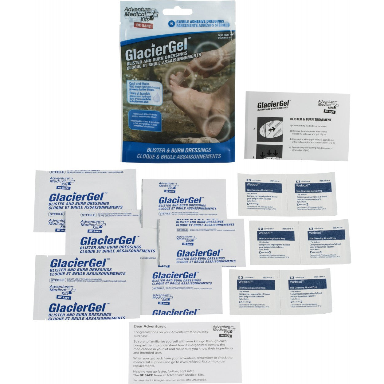 PANSEMENT GLACIER GEL POUR AMPOULES ET BRÛLURES - PLEIN AIR CAMPING ET SURVIE - TROUSSES DE PREMIERS SOINS