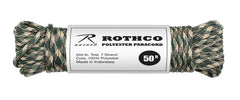 PARACORDE ROTHCO 550 LB TYPE III 100 PIEDS - CAMO VERT - PLEIN AIR CAMPING ET SURVIE - CORDAGES