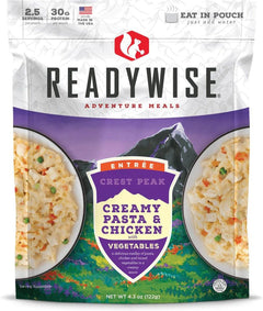 PÂTES CRÉMEUSES AU POULET READYWISE - PLEIN AIR CAMPING ET SURVIE - NOURRITURE