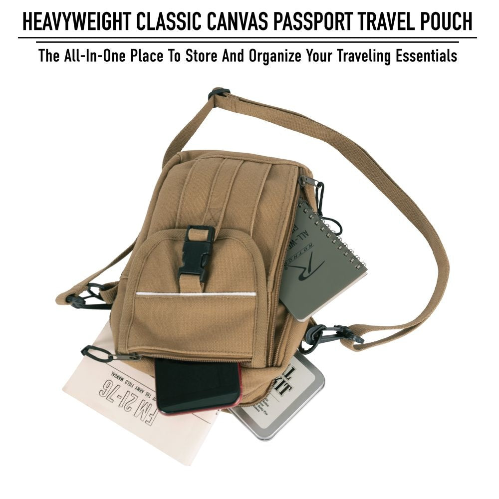 POCHETTE EN CANVAS ÉPAIS POUR PASSEPORT - SACS ET RANGEMENT - SACS BANDOUILÈRE
