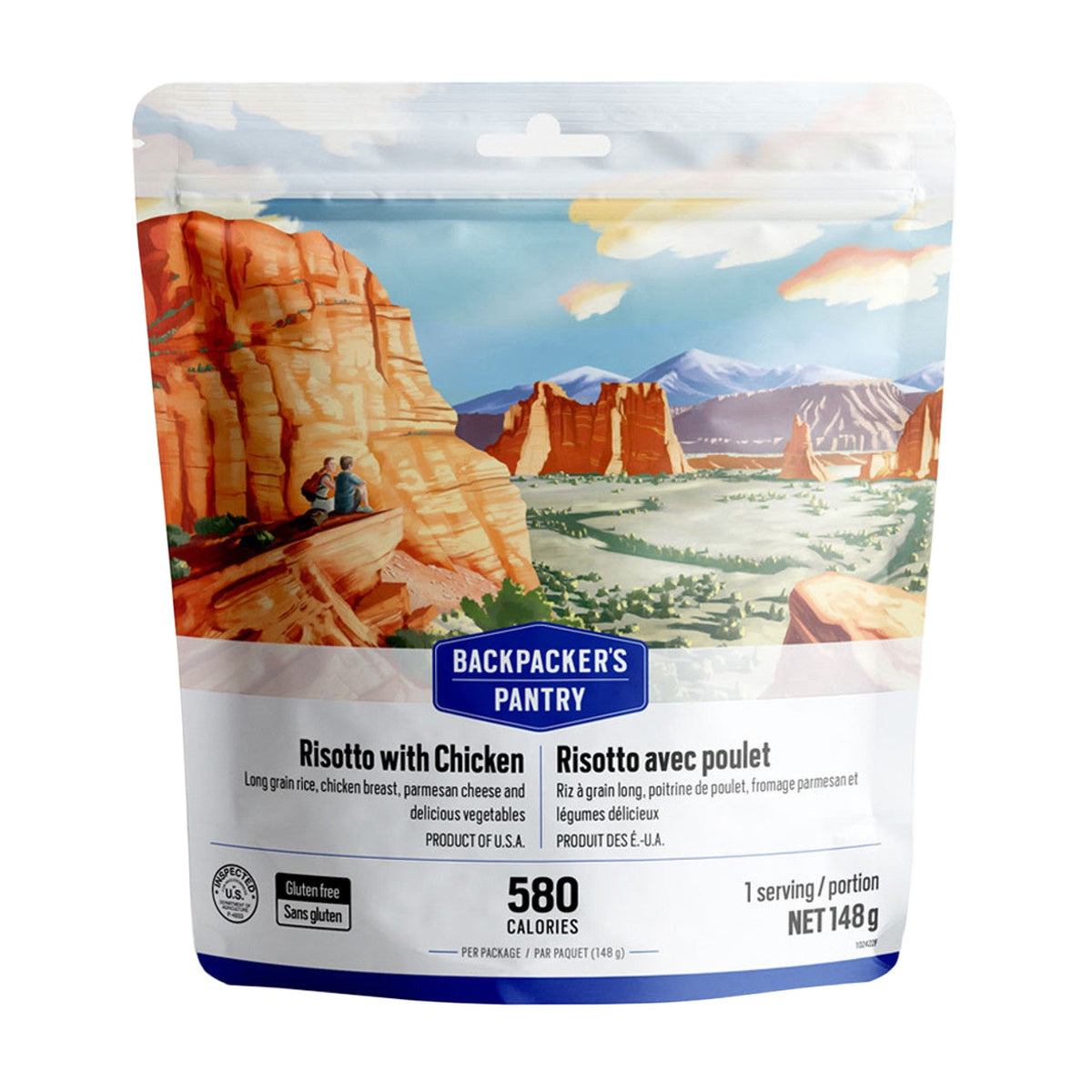 RISOTTO AVEC POULET - 1 PORTION - BACKPACKERS PANTRY - PLEIN AIR CAMPING ET SURVIE - NOURRITURE