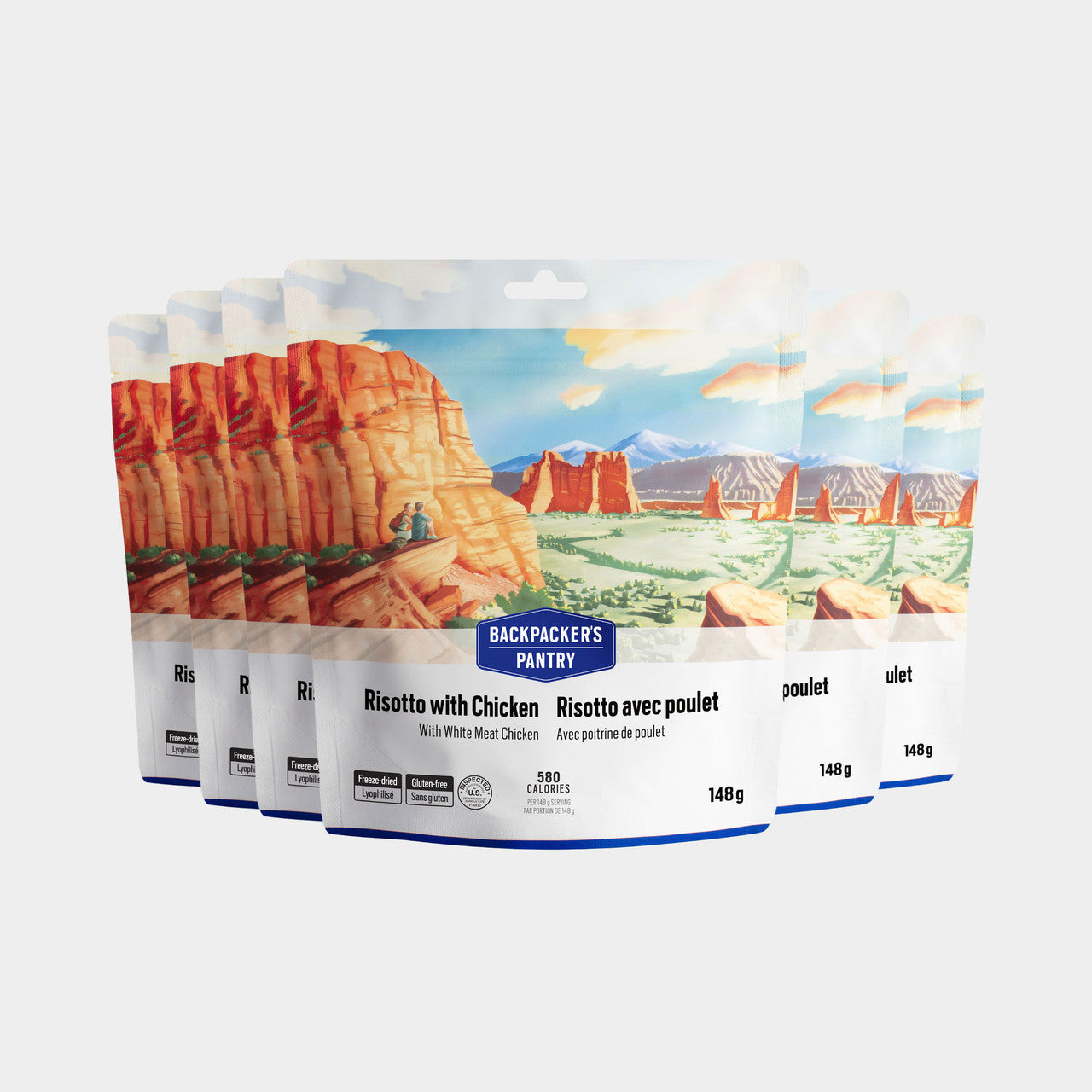 RISOTTO AVEC POULET - 1 PORTION - BACKPACKERS PANTRY - PLEIN AIR CAMPING ET SURVIE - NOURRITURE