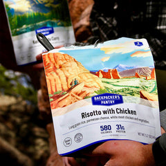 RISOTTO AVEC POULET - 1 PORTION - BACKPACKERS PANTRY - PLEIN AIR CAMPING ET SURVIE - NOURRITURE