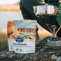 RISOTTO AVEC POULET - 1 PORTION - BACKPACKERS PANTRY - PLEIN AIR CAMPING ET SURVIE - NOURRITURE
