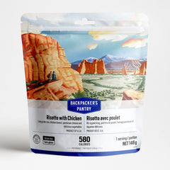 RISOTTO AVEC POULET - 1 PORTION - BACKPACKERS PANTRY - PLEIN AIR CAMPING ET SURVIE - NOURRITURE