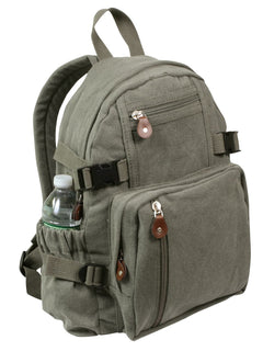 SAC À DOS COMPACT EN CANVAS VINTAGE - VERT OLIVE - SACS ET RANGEMENT - SACS À