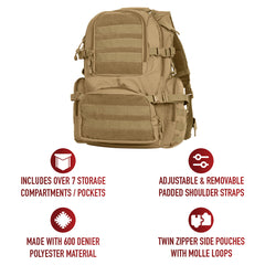 SAC À DOS TACTIQUE MULTI-COMPARTIMENTS ET MOLLE - SACS ET RANGEMENT - SACS À