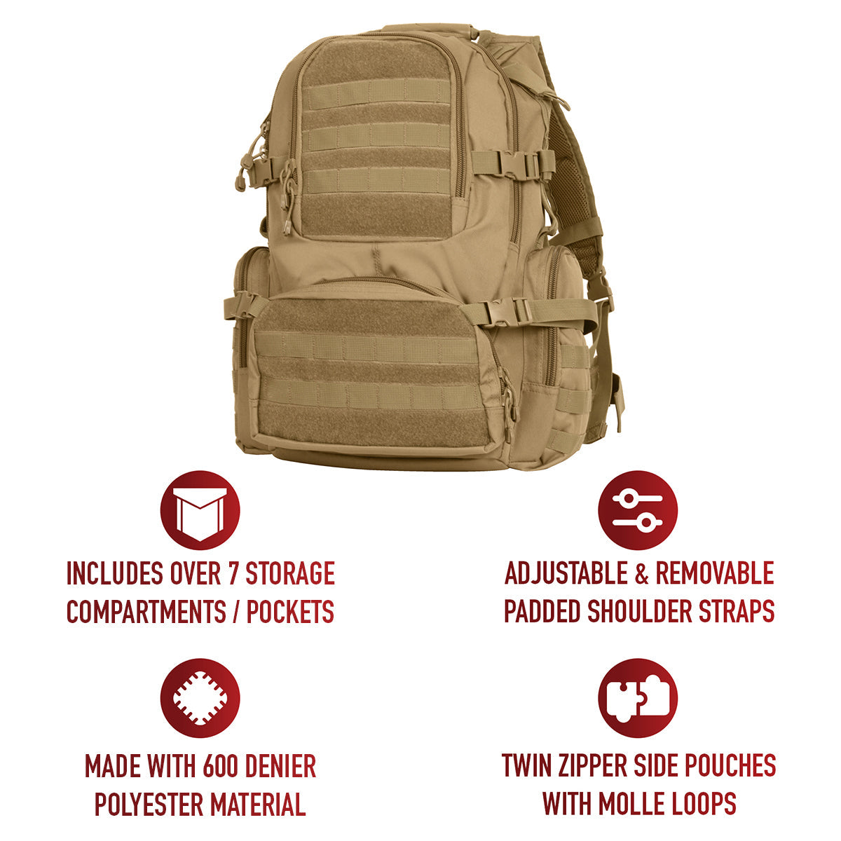 SAC À DOS TACTIQUE MULTI-COMPARTIMENTS ET MOLLE - SACS ET RANGEMENT - SACS À