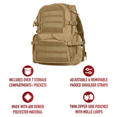 SAC À DOS TACTIQUE MULTI-COMPARTIMENTS ET MOLLE - SACS ET RANGEMENT - SACS À