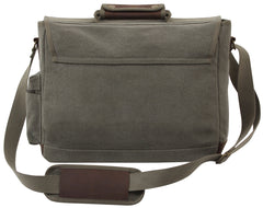 SAC POUR ORDINATEUR PORTABLE EN CANVAS AVEC INSERTION DE CUIR - KAKI - SACS ET RANGEMENT - SACS BANDOUILÈRE