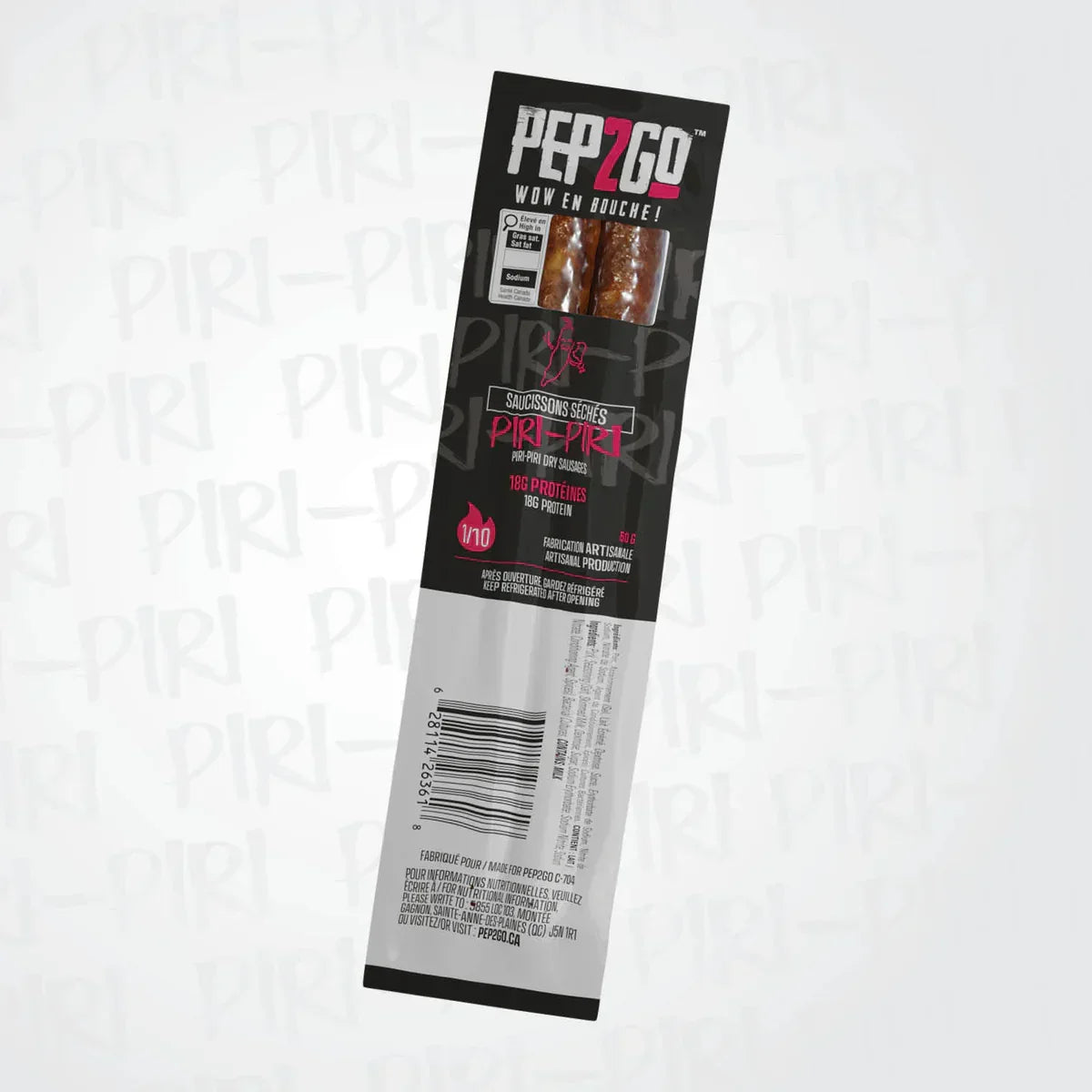 SAUCISSON SEC PEP2GO PIRI-PIRI - PLEIN AIR CAMPING ET SURVIE - NOURRITURE