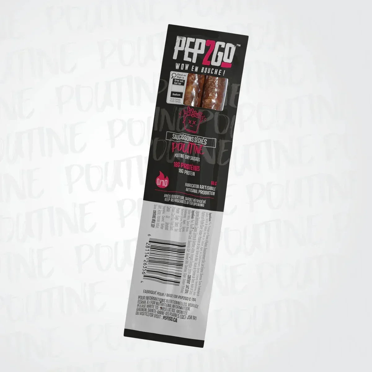 SAUCISSON SEC PEP2GO POUTINE - PLEIN AIR CAMPING ET SURVIE - NOURRITURE