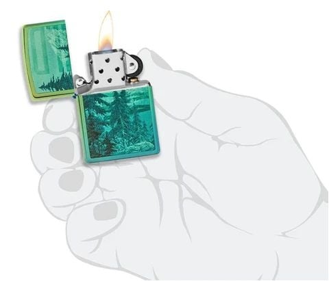 ZIPPO AVEC MONTAGNES AUX SOMMETS ENNEIGÉS