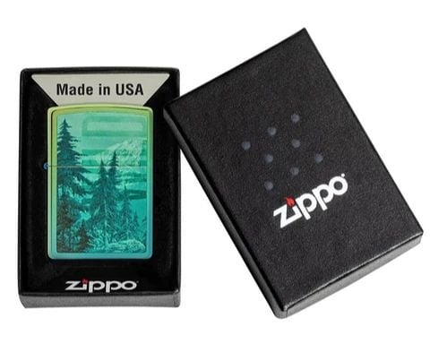 ZIPPO AVEC MONTAGNES AUX SOMMETS ENNEIGÉS