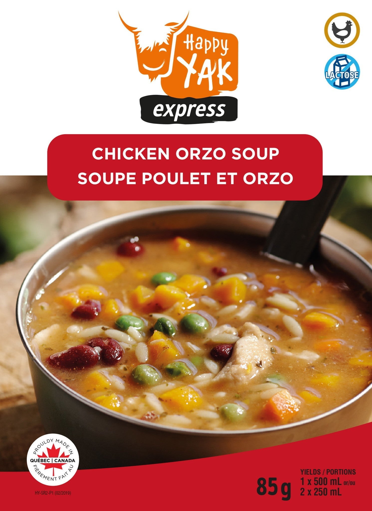 SOUPE POULET ET ORZO HAPPY YAK - PLEIN AIR CAMPING ET SURVIE - NOURRITURE