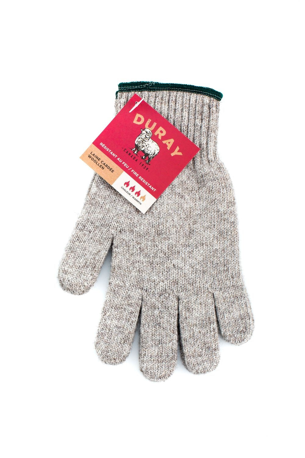 SOUS-GANTS DE LAINE GRIS NATUREL