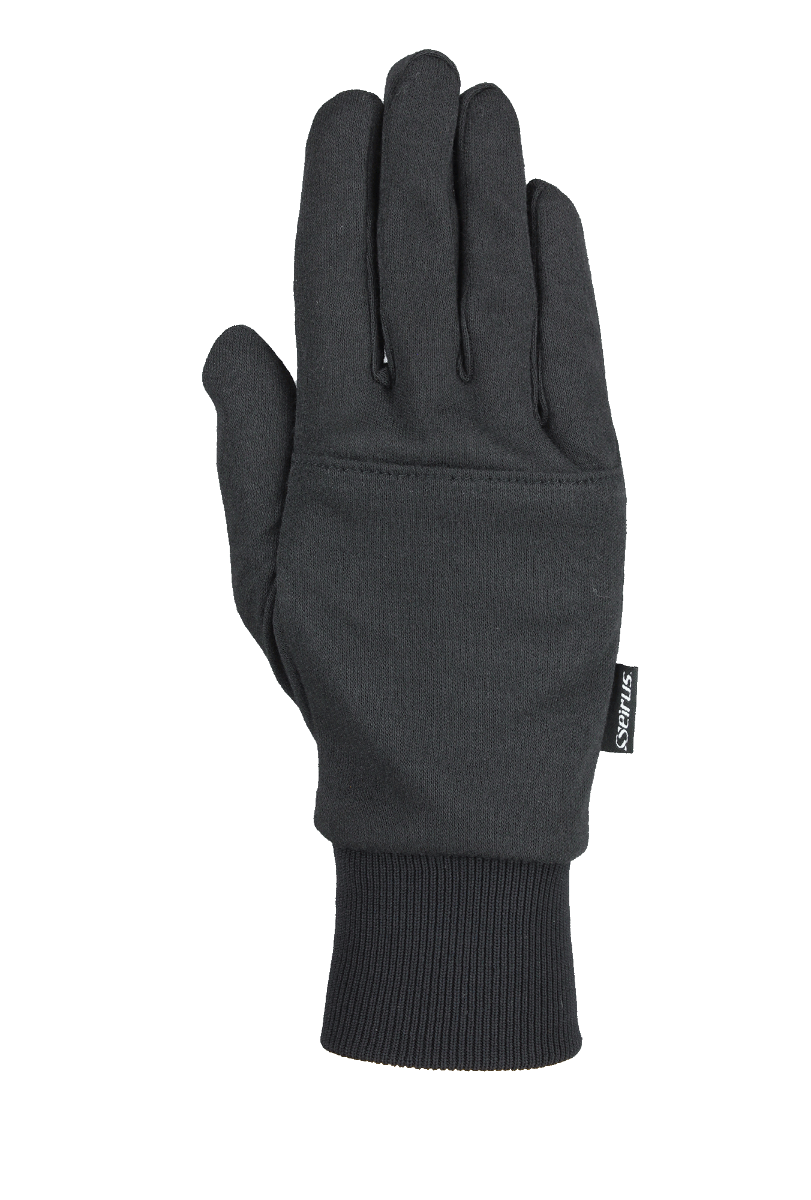 Sous-gant Seirus Thermax Heat Pocket noir, dos de la main avec poche pour chaufferette