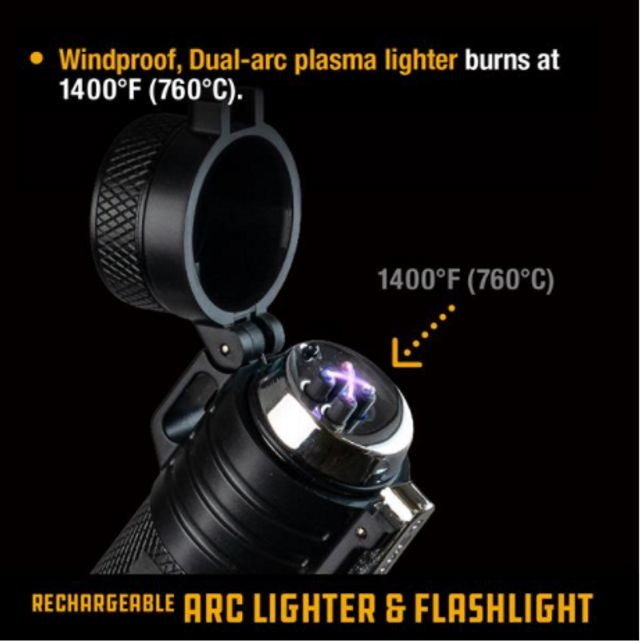 BRIQUET ÉLECTRIQUE RECHARGEABLE AVEC LAMPE DE POCHE LED UCO