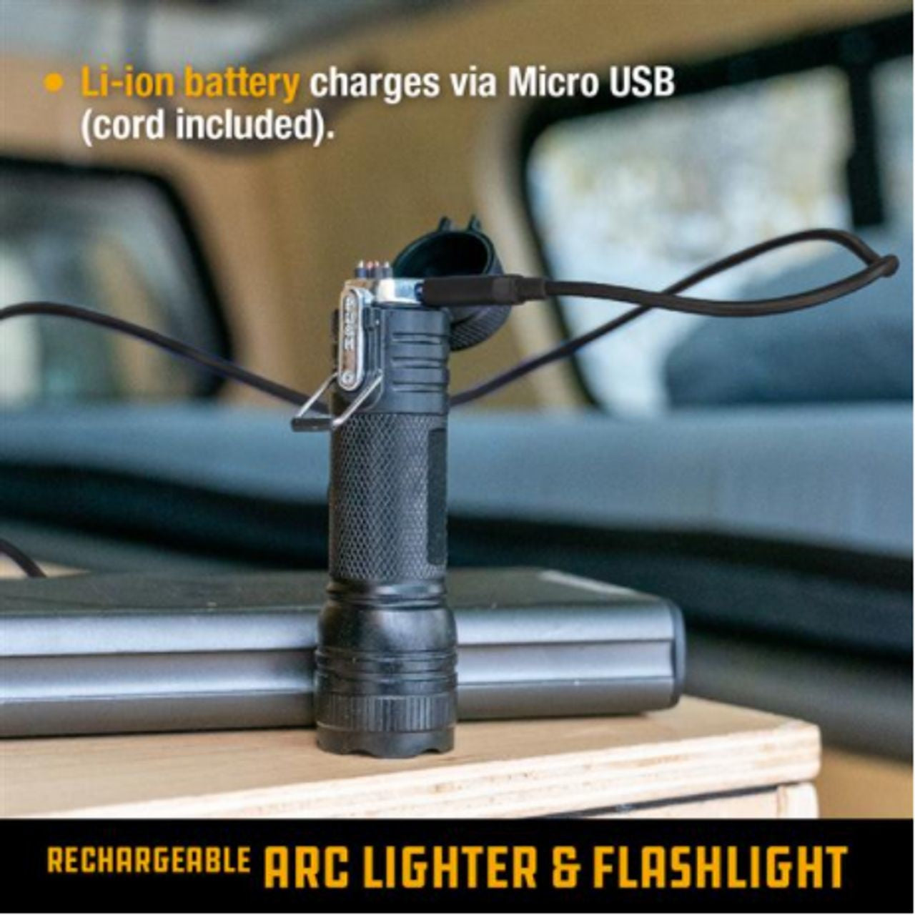 BRIQUET ÉLECTRIQUE RECHARGEABLE AVEC LAMPE DE POCHE LED UCO