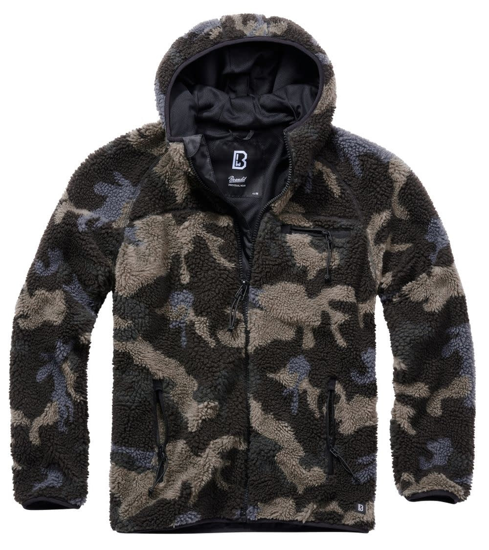 VESTE EN POLAR À CAPUCHON DE TYPE TEDDY BRANDIT - CAMO FONCÉ / 2X-LARGE - VÊTEMENTS - VESTES EN POLAR