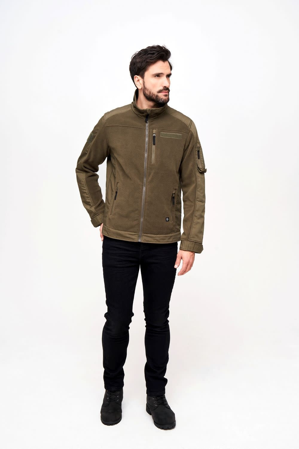 VESTE EN POLAR ET TISSU RIPSTOP BRANDIT