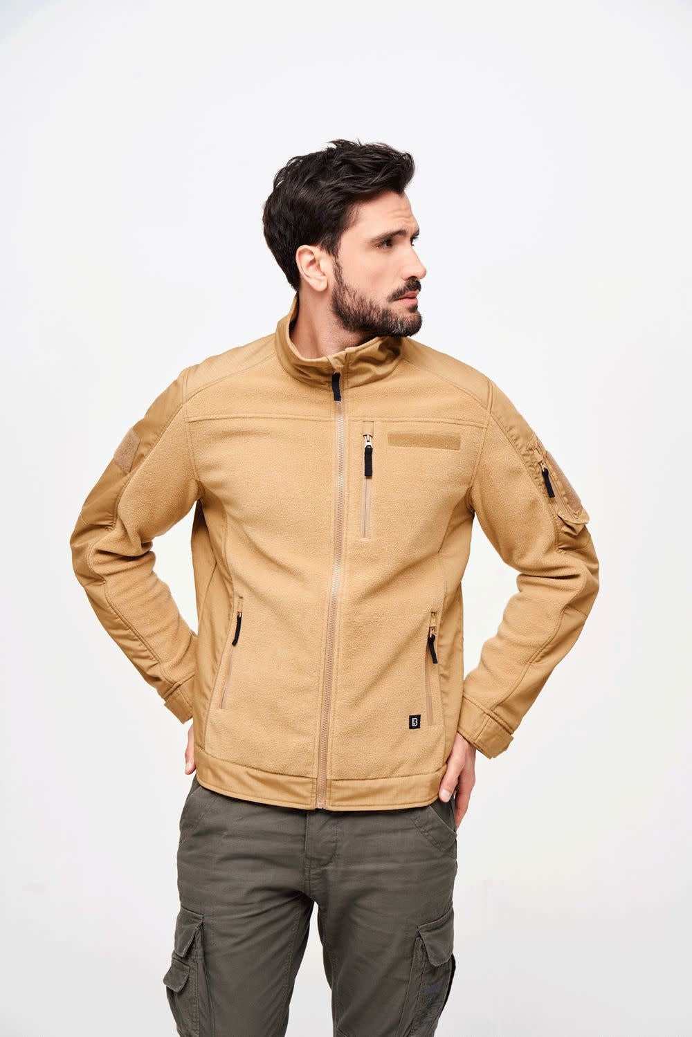 VESTE EN POLAR ET TISSU RIPSTOP BRANDIT