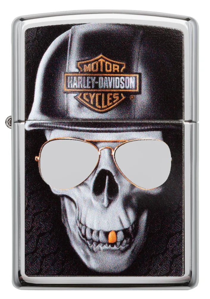 ZIPPO HARLEY DAVIDSON CRÂNE ET LUNETTES - PLEIN AIR CAMPING ET SURVIE - BRIQUETS