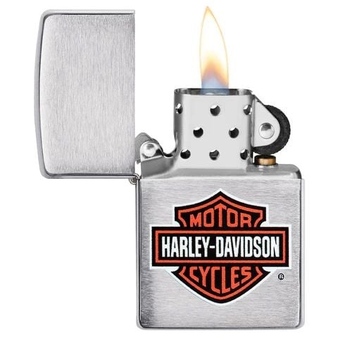 ZIPPO HARLEY DAVIDSON EN CHROME BROSSÉ - PLEIN AIR CAMPING ET SURVIE - BRIQUETS