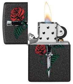 ZIPPO ROSE ET COUTEAU - PLEIN AIR CAMPING ET SURVIE - BRIQUETS